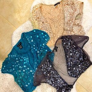 Lot of three shrugs size M/L bundle sequins